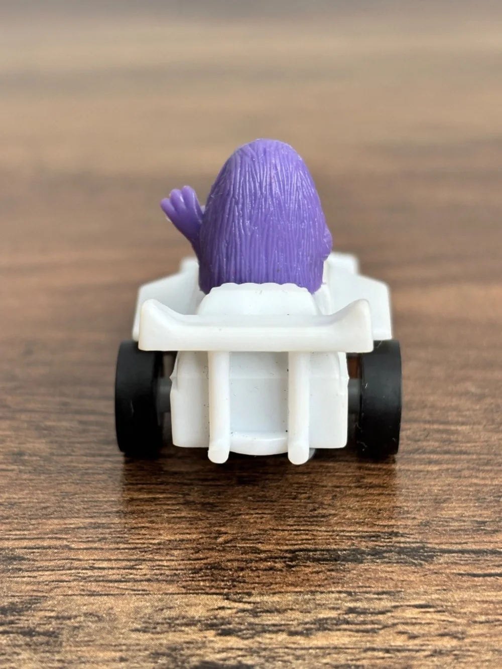 VINTAGE McDonalds Happy Meal Toy Grimace White Race Car Pull Back Turbomac 1988